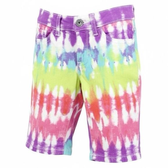 THE CHILDRENS PLACE Tie Dye Water Color Denim Girls Shorts Size 5 - Picture 1 of 9